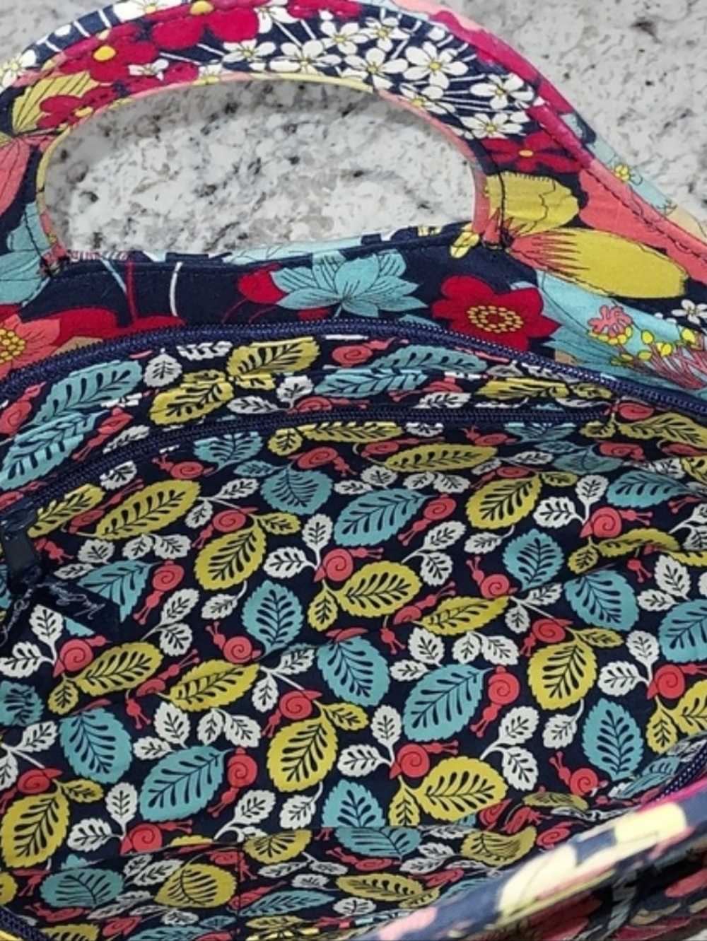 Vera Bradley Gabby Happy Snails Top Handle Quilted Bag